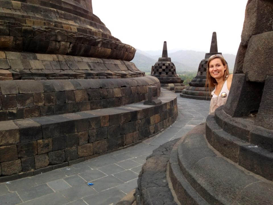 A photo from Borobodur temples at sunset, a good contender of Angkor Wat.