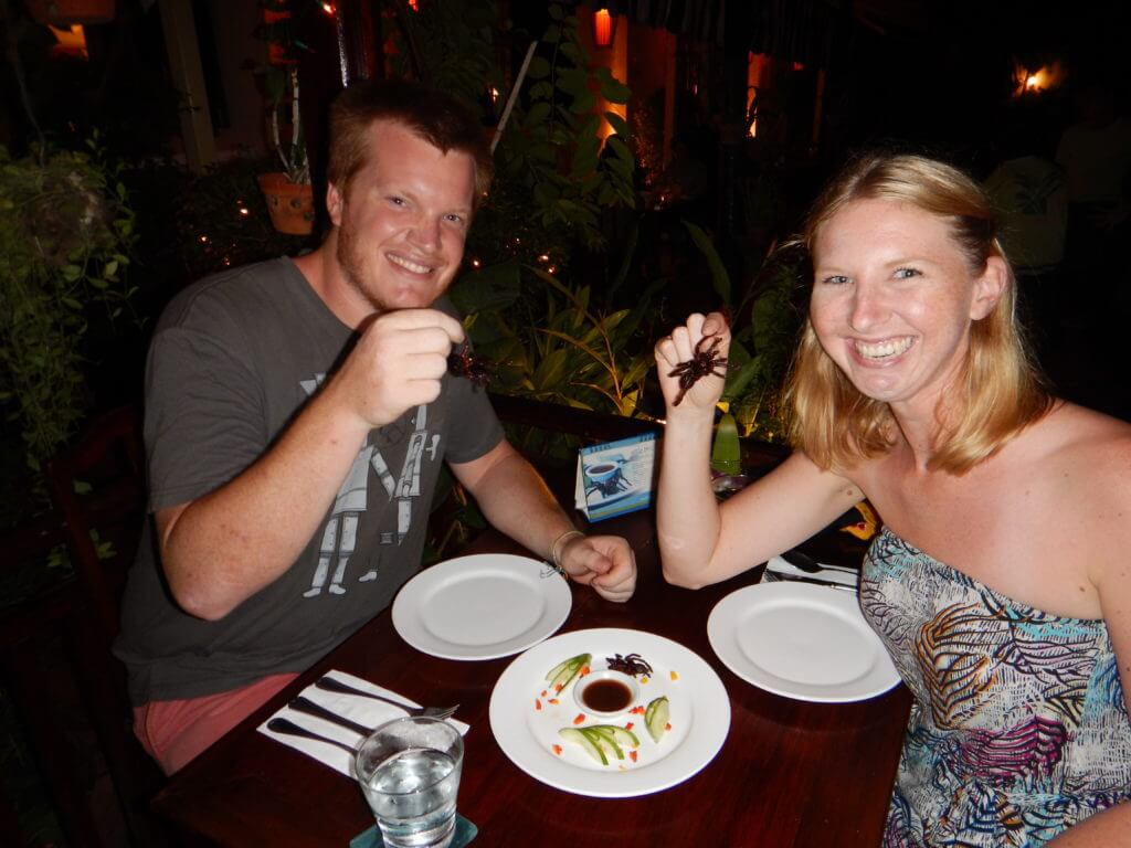 With the low cost of living in Cambodia, we can afford to eat fried spiders all the time! 