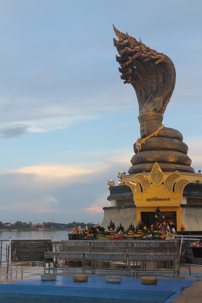 The Naga Monument in Nakhon Phanom, Thailand by Two Can Travel. 