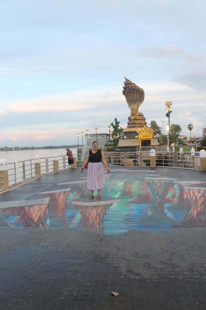 3D Sidewalk Art in Nakhon Phanom, Thailand by Two Can Travel 