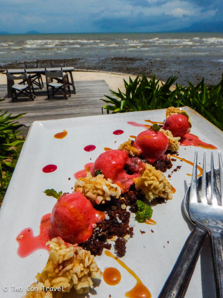 Dessert at The Strand restaurant near Knai Bang Chatt Resort in Kep, Cambodia