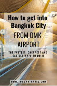 Flying into Don Muang Airport (DMK) in Bangkok? We share the fastest, cheapest, and easiest options to get into Bangkok city from DMK airport. #Bangkok #DMKairport
