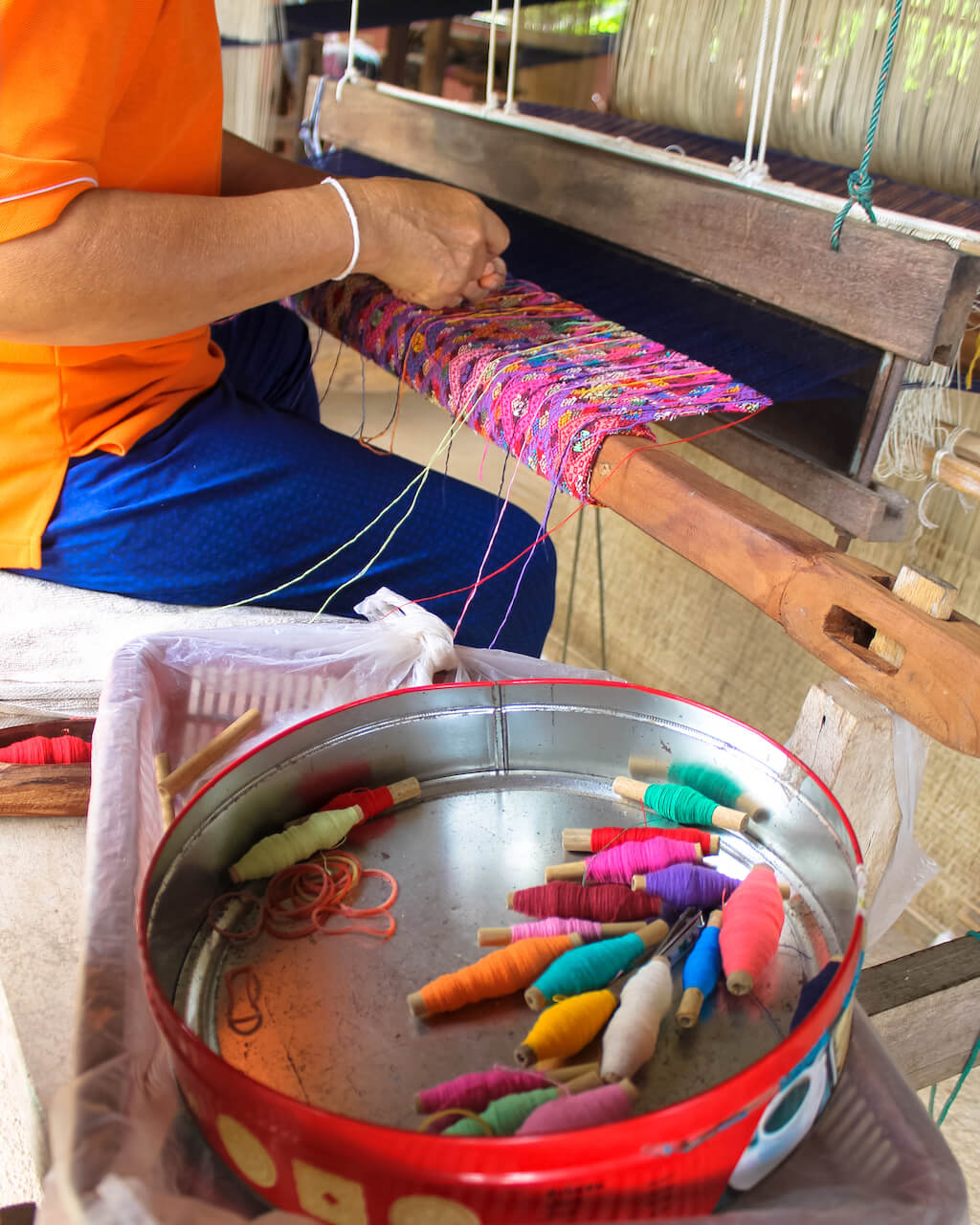 Things to do in Chiang Rai Tour of Chiang Rai, Thailand. Tai Lue weaving textiles in Chiang Rai. Thailand. 