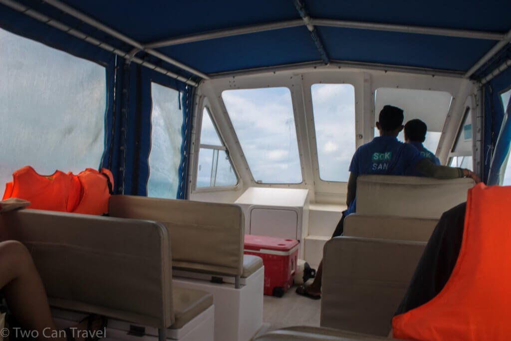 The boat to Koh Rong Island takes about one hour.