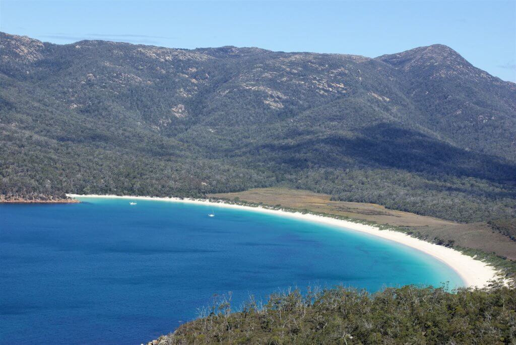 Wineglass Bay is one of the most famous Australian landmarks in Tasmania. 