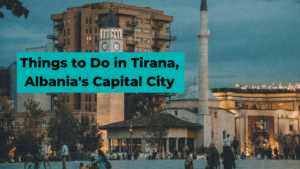 Things to do in Tirana, Albania's Capital city. Picture of Et'hem Beg Mosque and the Clock Tower of Tirana