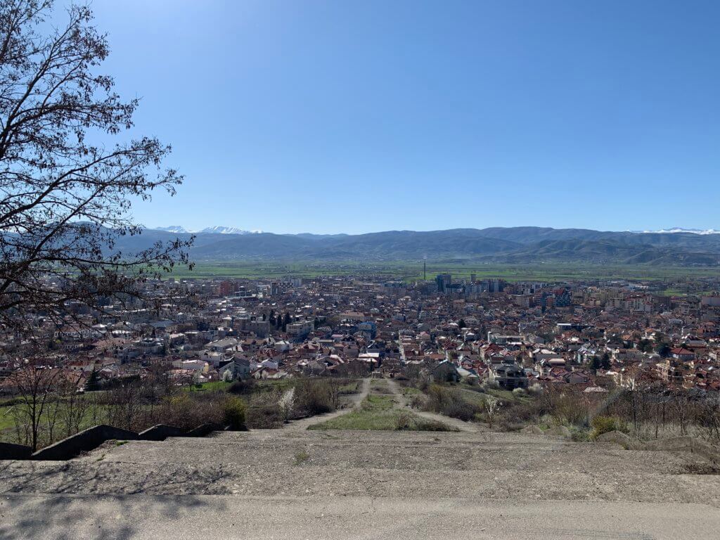 Views of Korca, Albania from just below the Martyrs' Cemetery