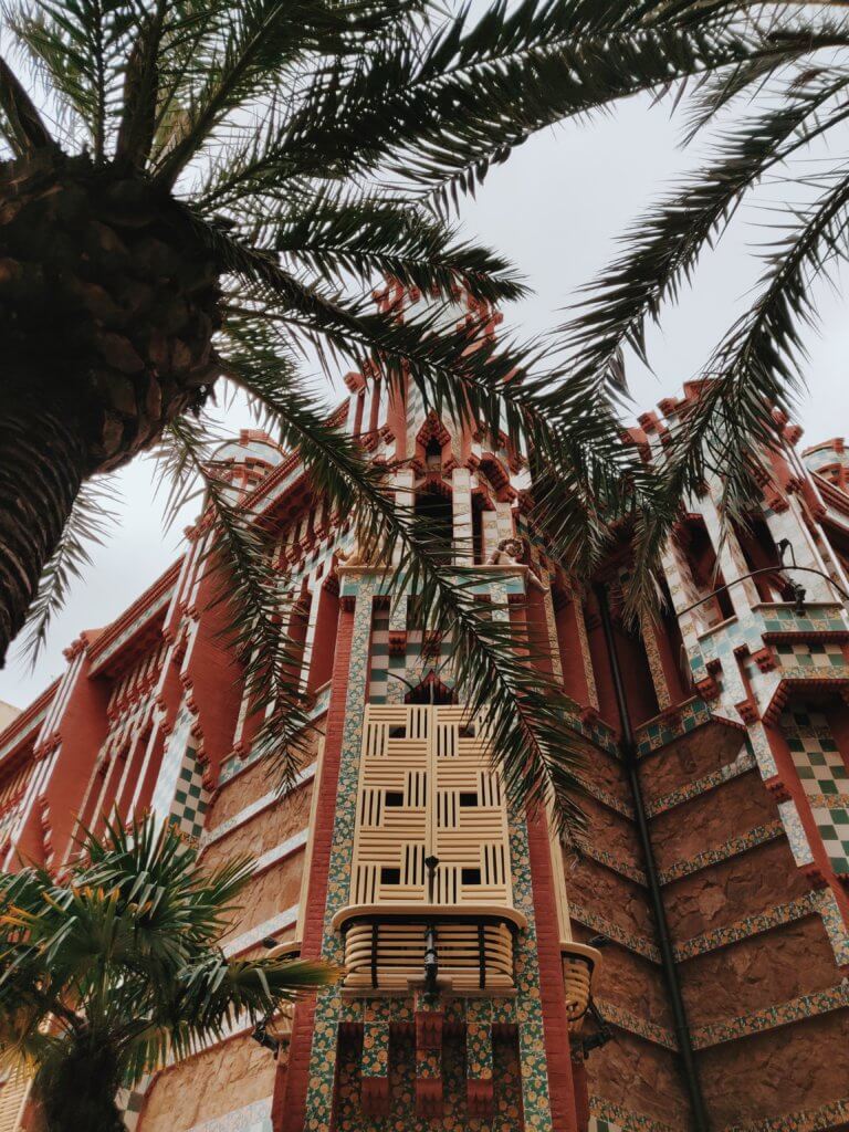 Gaudi Buildings in Barcelona the front of Casa Vicens